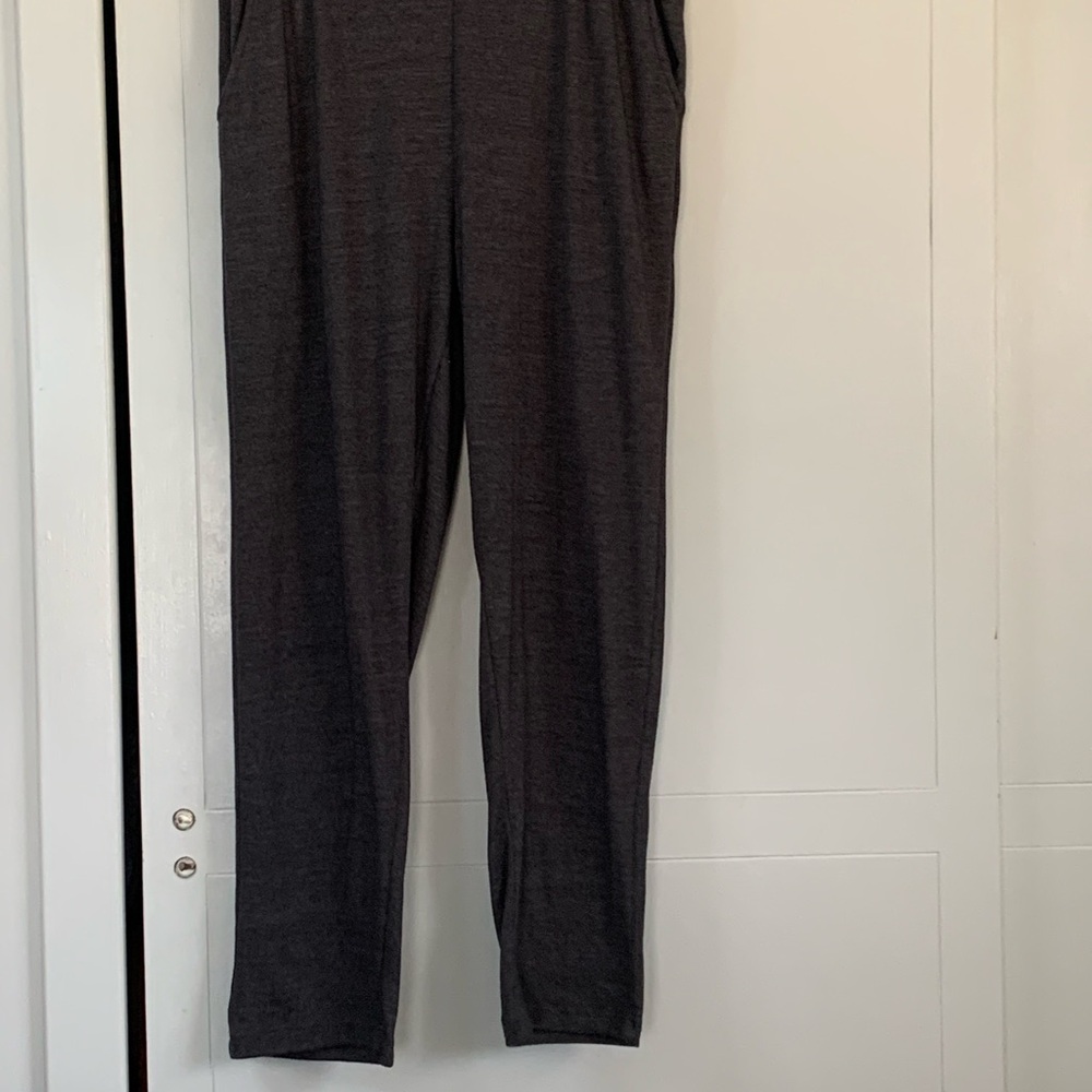 Woman Within Charcoal Gray Trousers